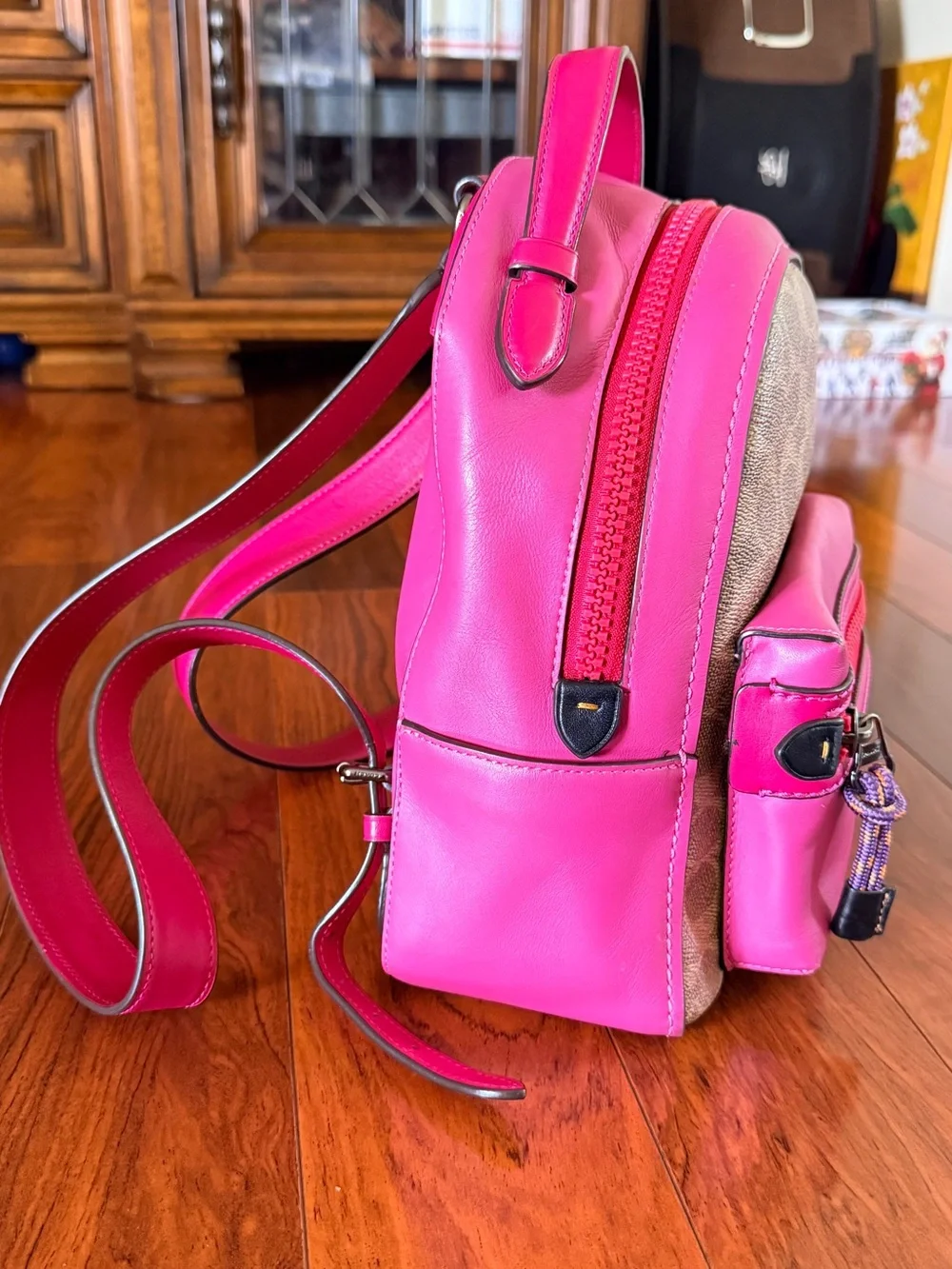 Coach Pink Signature Canvas Mini Backpack